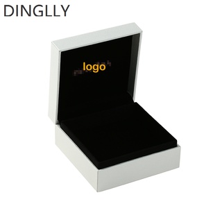 Dinglly กล่องเครื่องประดับ ทรงสี่เหลี่ยม สีขาว พอดีกับสร้อยข้อมือ กําไลข้อมือ กล่องกระดาษ ของขวัญ คุณภาพดี