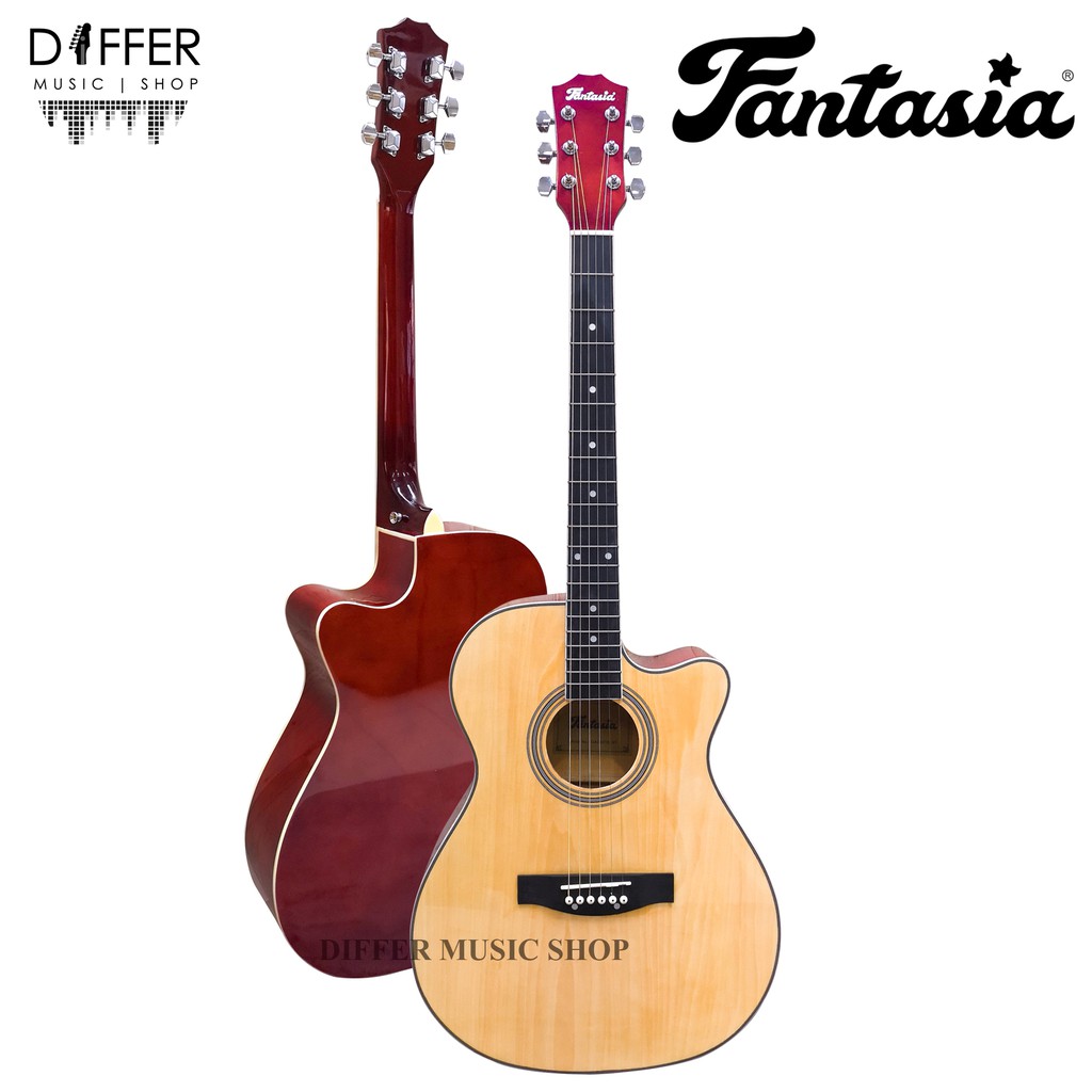 กีตาร์โปร่ง-40-fantasia-รุ่น-qag401g-สีไม้-เคลือบสีไฮกรอส-แถมปิ๊กพร้อมเซ็ทอัพให้เล่นง่าย