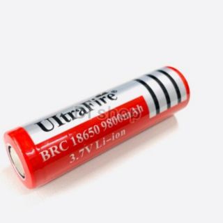 Ultraflre ถ่านชาร์ต รุ่นUltrafire 18650 3.7 V9800mAh  (สีแดง) 2 กเอน