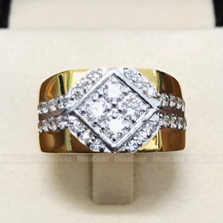 แหวนเพชร PremiumCZ หุ้มทองแท้ 100% หนา 5 ไมครอน