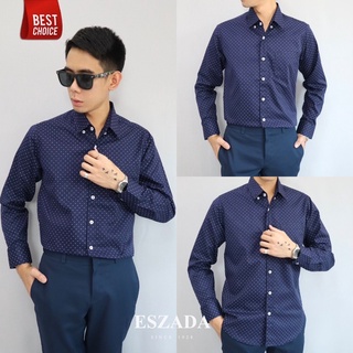 ภาพหน้าปกสินค้าเสื้อเชิ้ตสุภาพบุรุษ Exclusive polka dots premium eszada shirt. (SL8) ที่เกี่ยวข้อง