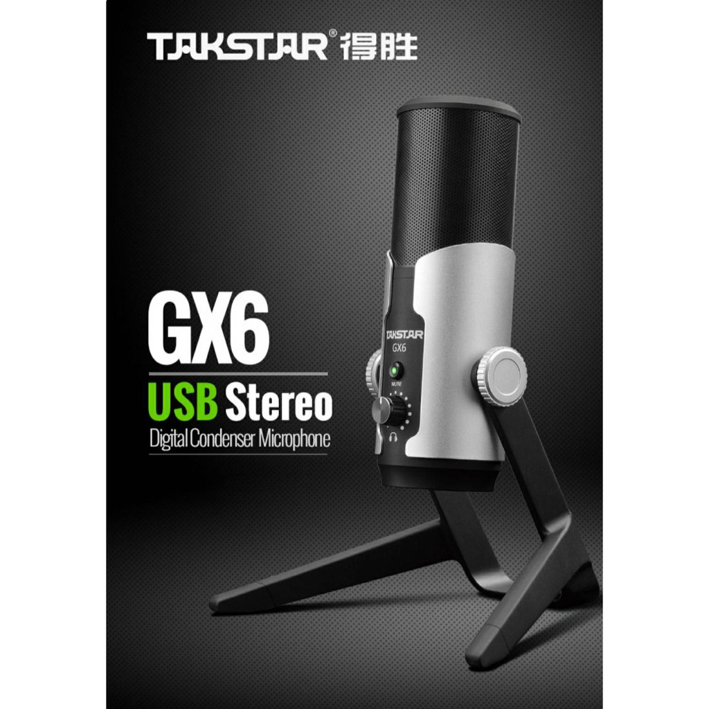 ไมค์คอนแดนเซอร์-condancer-takstar-gx6-usb-stereo-digital-condancerไมค์สตู-เหมาะสำหรับใช้-อัดเสียง-ทำสตู-แคสเกม-ดีเจ