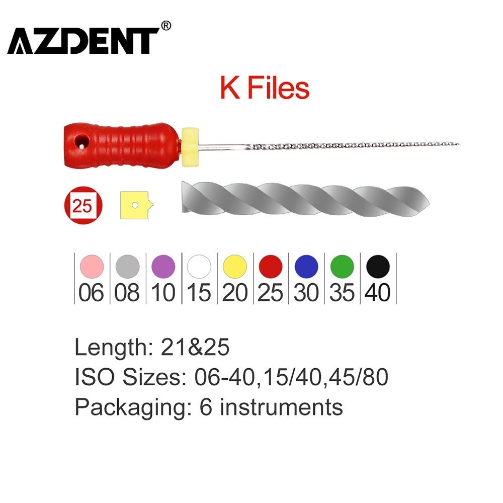 azdent-เครื่องมือทันตกรรม-k-file-endodontic-สแตนเลส-21mm