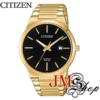 CITIZEN นาฬิกาข้อมือผู้ชาย สายสแตนเลส รุ่น BI5062-55E (สีทองหน้าปัดดำ)
