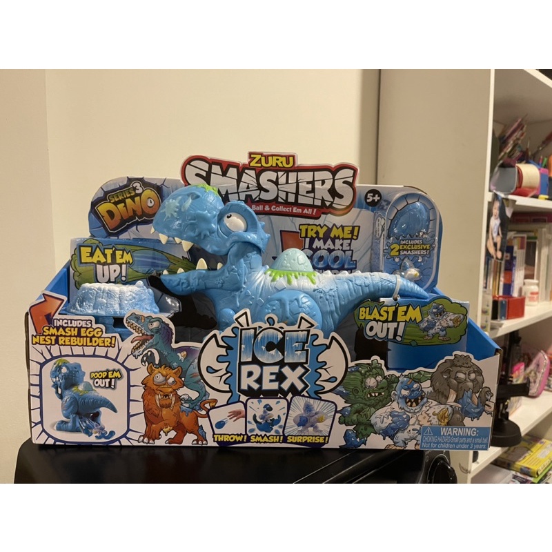 smashers-dino-ice-age-ice-rex-playset-series-3-t-rex-toy-set-by-zuru-with-accessories-tyrannosaurus-rex-collectible-toy