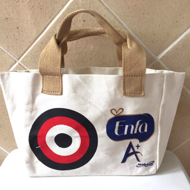กระเป๋าผ้า Enfa ของแท้ กระเป๋าเด็ก สีครีม น่ารัก ของใหม่ มือ 1 Mead