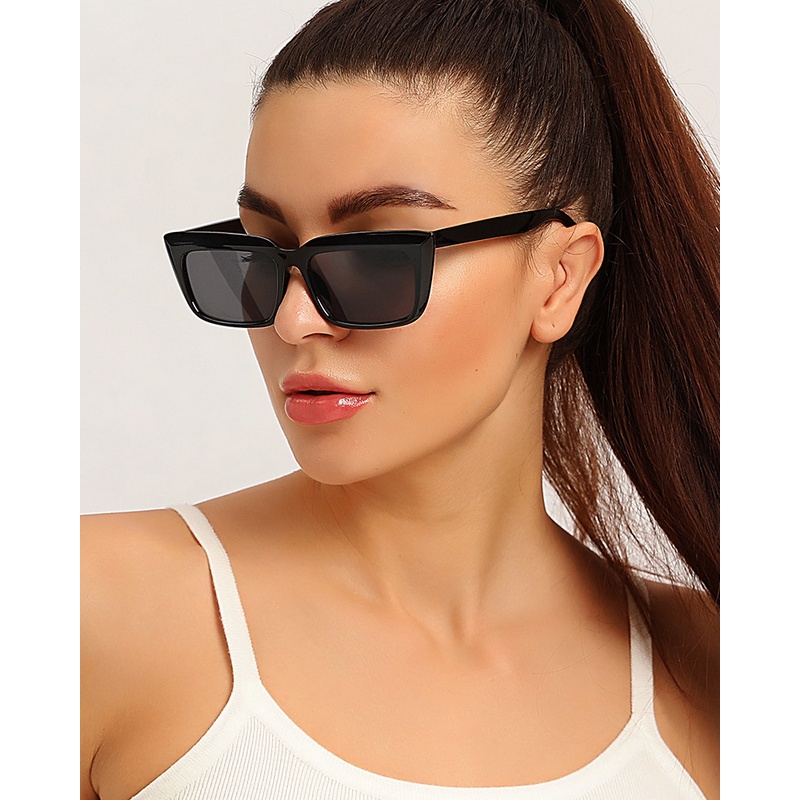 ภาพหน้าปกสินค้าNew Woman Sexy Personality Colorful Cat Eye Sunglasses UV400 Sunglasses Brand Design Small Frame Square Sunglasses