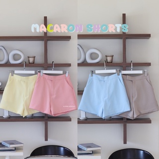 Macaron shorts กางเกงขาสั้นเอวสูง ทรงสวย ผ้าไม่ต้องรีด