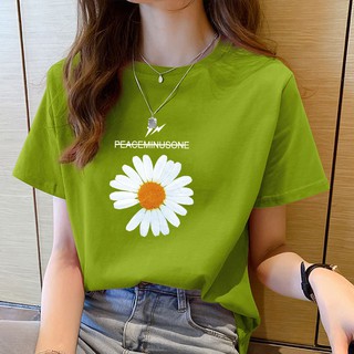 รูปภาพขนาดย่อของพร้อมส่ง  เสื้อยืดผู้หญิง แขนสั้น คอกลม พิมพ์ลาย สีพื้นและหลากสี ใส่ลำลอง แฟชั่นสไตล์เกาหลี  W6ลองเช็คราคา