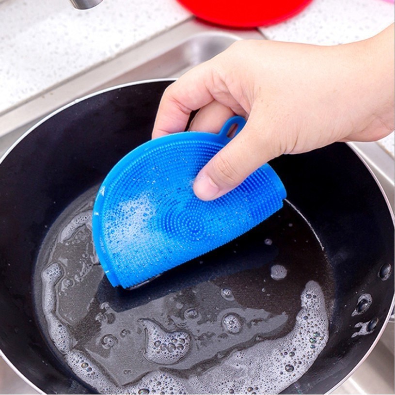 ล้างจาน-ฟองน้ำซิลโคน-ที่ล้างจาน-ทดแทนการใช้ฟองน้ำ-ทำความสะอาดเอนกประสงค์-คละสี