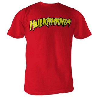 เสื้อยืดผ้าฝ้ายพิมพ์ลาย westling WWE Hulk hogan hulkamania สำหรับผู้ชาย