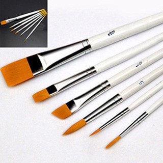50Pcs Flat Paint Brushes with Nylon Hair Small Brush Bulk for