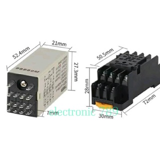 omron  H3Y-4 timer ลูกบิดหมุน1S/5s/10S/30S/60S/3M/5M/10M/30M Timer รีเลย์ AC 110V 220V 380V 14 Pin ฐาน PYF14A✅แท้