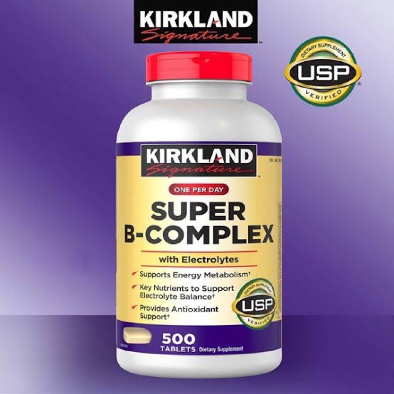 ภาพหน้าปกสินค้า️พร้อมส่ง วิตามินบีรวม Kirkland Signature Super B-Complex 500เม็ด exp: 05/2023