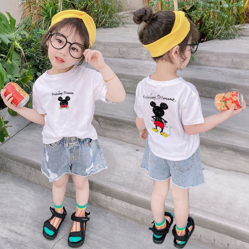 new-designs-for-girls-short-sleeved-dresses-with-crew-neck-cartoons