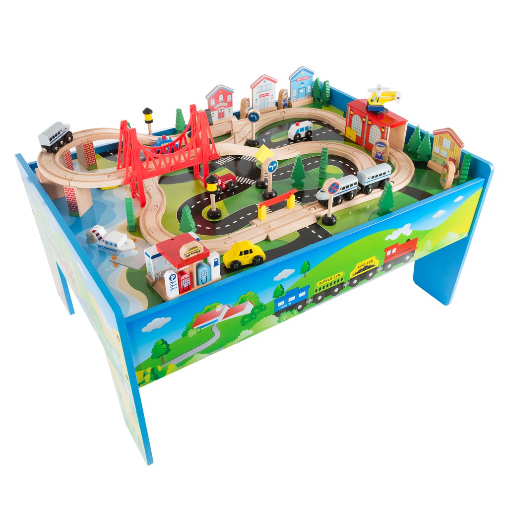 ชุดรถไฟไม้พร้อมโต๊ะ-hey-play-wooden-train-set-amp-table-for-kids-complete-set-ครบชุด-75-ชิ้น