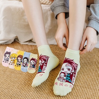 ถุงเท้าข้อสั้น ผ้าฝ้าย ลายการ์ตูนแอนิเมชั่น สไตล์ญี่ปุ่น แฟชั่นสําหรับผู้หญิง 5 คู่ ต่อล็อต
