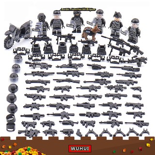 WUHUI 6 ชิ้น เลโก้ SWAT กองทัพทหาร WW2 ตัวเลขของเล่นชุดอาคารของเล่นเลโก้บล็อกอาคาร Enlighten ตำรวจเมืองโมเดิร์นคอมมานโดกองกำลังพิเศษอาคารอิฐของเล่นสำหรับเด็กของเล่นสำหรับชายหญิงของเล่นเด็กโตใช้ได้กับทุกยี่ห้อ