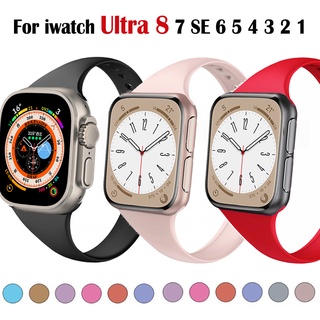 สายนาฬิกาข้อมือซิลิโคน สําหรับ iWatch band ultra 49 มม. 45 มม. 41 มม. iWatch series 8 7 6 SE