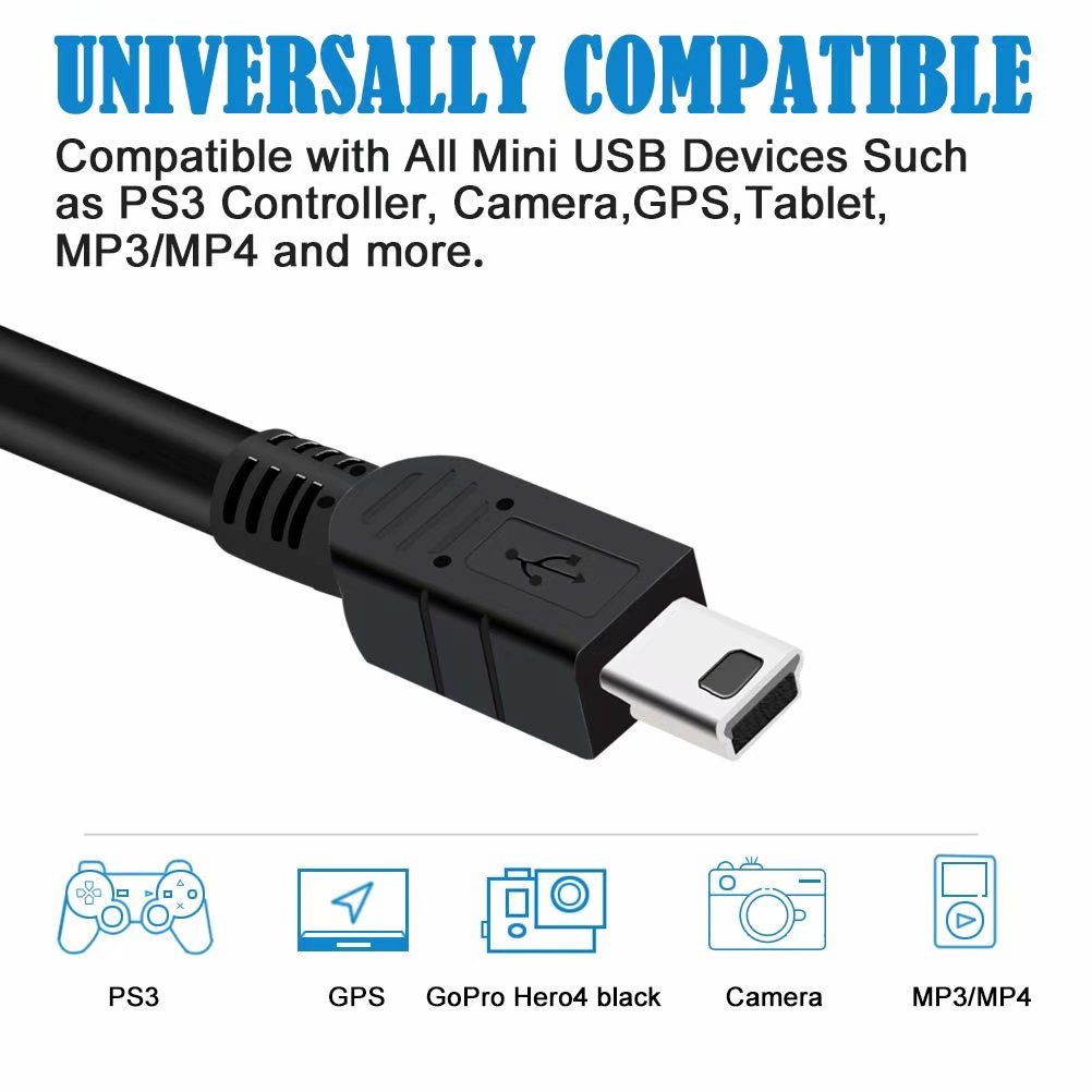 【พร้อมส่ง】สายชาร์จ Usb เป็น Mini USB 0.5 ม. 1 ม. 1.5 ม. 2 ม. 3 ม. ...