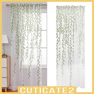 [Cuticate2] ผ้าม่านโปร่ง สีเขียว ซักล้างได้ สไตล์โมเดิร์น สําหรับตกแต่งหน้าต่าง ห้องนั่งเล่น ห้องนอน