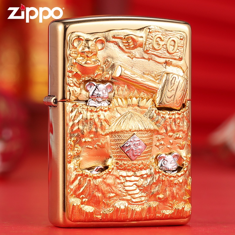 zippo-zippo-ของแท้-zippo-zippo-u-s-สติ๊กเกอร์ไฟแช็กของแท้จากสหรัฐอเมริกา-mirror-surface-hamster-game-windproof-kerose