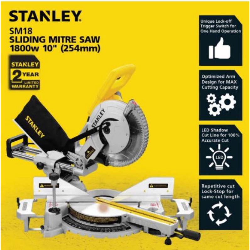 ภาพสินค้าแท่นตัดองศาสไลด์ 10 นิ้ว STANLEY SM18 ใหม่ล่าสุด จากร้าน josogo888 บน Shopee ภาพที่ 1