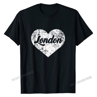 เสื้อยืดโอเวอร์ไซส์เสื้อยืดลําลอง ผ้าฝ้าย แขนสั้น พิมพ์ลาย I Love London น่ารัก สําหรับผู้ชายS-4XL