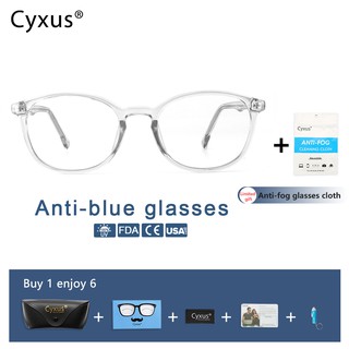 Cyxus แว่นตาคอมพิวเตอร์ ป้องกันแสงสีฟ้า PC และกรอบใส สําหรับผู้หญิง ผู้ชาย 8561