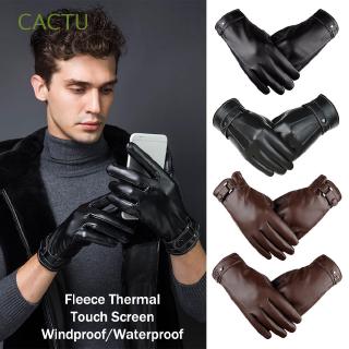 สินค้า Cactu ถุงมือหนังกันน้ำสีดำ