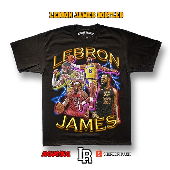 คอลูกเรือsports-starเสื้อยืด-พิมพ์ลาย-lebron-james-bootleg-สําหรับผู้ชายall-size