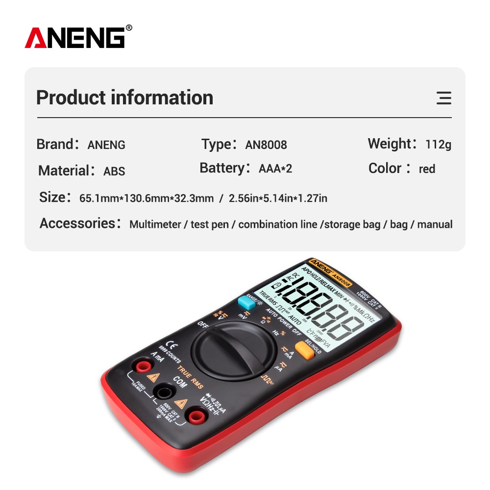 aneng-an8008-มัลติมิเตอร์ดิจิตอล-9999-counts-true-rms-สําหรับวัดแรงดันไฟฟ้า-ac-dc-แรงดันไฟฟ้า-ammeter-current-ohm