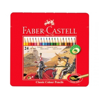 สินค้า FABER CASTELL สีไม้ 24 สี กล่องเหล็กอัศวิน