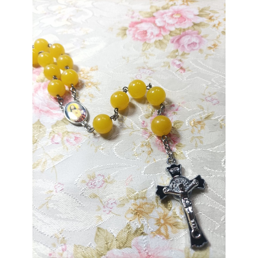 1-สายประคำ-คาทอลิก-บุษราคัม-12-มม-พร้อมกล่องใส-yellow-sapphiire-catholic-rosary-12-mm