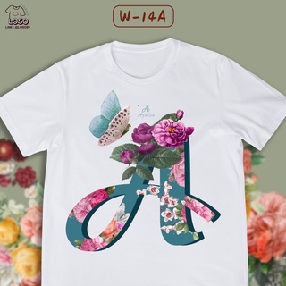 [S-5XL]ผ้าฝ้าย 100% เสื้อลายตัวอักษร ABC BLOSSOM ดอกไม้ (A ฺB C)