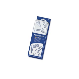 โปรโมชั่น : STAEDTLER สเต็ดเล่อร์ ชุดเรขาคณิต 55710 พร้อมกล่องเหล็ก วงเวียน กบเหลา ยางลบ ดินสอ ไม้บรรทัด ไม้วัดมุม