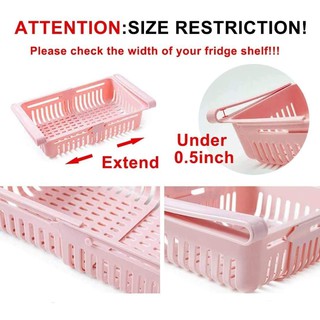 Retractable basket ตะกร้าจัดระเบียบเก็บของใช้ในตู้เย็น