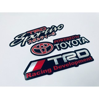 ภาพหน้าปกสินค้าสติ๊กเกอร์ TRD Toyota Racing Sportivo JDM สติกเกอร์ สีแดง 3ชิ้น Foil Stickers 3D ตัวนูน แต่งรถ ติดรถ Vios Yaris Fortuner ซึ่งคุณอาจชอบราคาและรีวิวของสินค้านี้