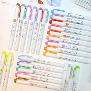 ปากกาเน้นข้อความ Zebra Mildliner 2 หัว มีให้เลือกถึง 23 สี รุ่น Basic