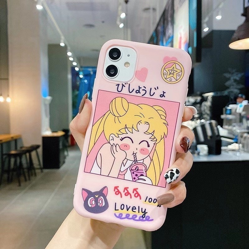 พร้อมส่ง-เคสเซเลอร์มูนพื้นชมพู-ใหม่ล่าสุด