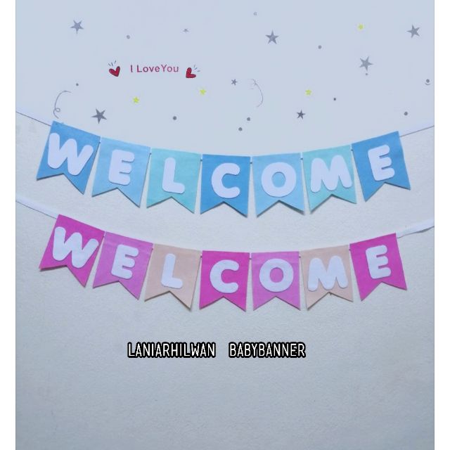 ป้ายเวลคัม Welcome สีหวานๆค่ะ | Shopee Thailand