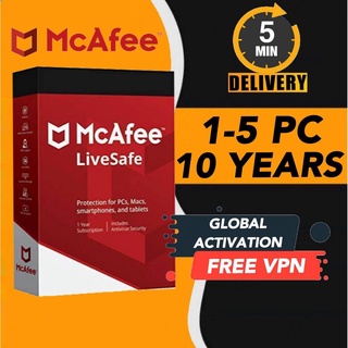 ภาพขนาดย่อของสินค้าMCAFEE LIVESAFE 2022 ซอฟต์แวร์ป้องกันความปลอดภัย 10 ปี 1-5 PC ORIGINAL ANTIVIRUS SOFTWARE