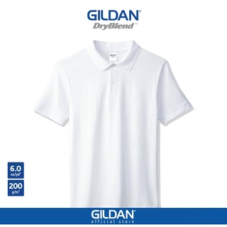 สินค้า GILDAN® ดรายเบลนด์ เสื้อโปโล - ขาว 30N