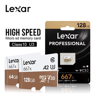 ภาพหน้าปกสินค้าLexar Professional Memory Card 667x SDXC UHS-I Micro SD Card With Adapter 128GB B A2 U3 V30 C10 TF Card for 4K Video ที่เกี่ยวข้อง