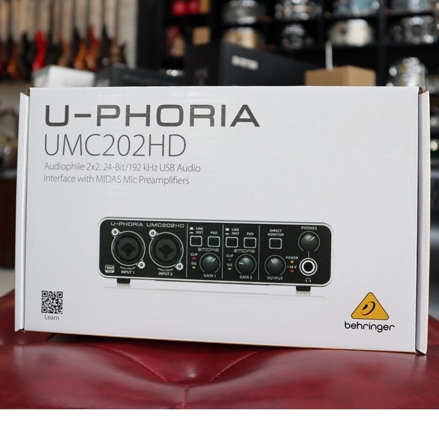 ของแท้-ขายดี-อินเตอร์เฟส-ทำเพลง-behringer-umc202hd-ออดิโอ-อินเตอร์เฟส-คุณภาพเสียงระดับมืออาชีพ-เป็นแบบ-usb-ต่อคอมฯได้