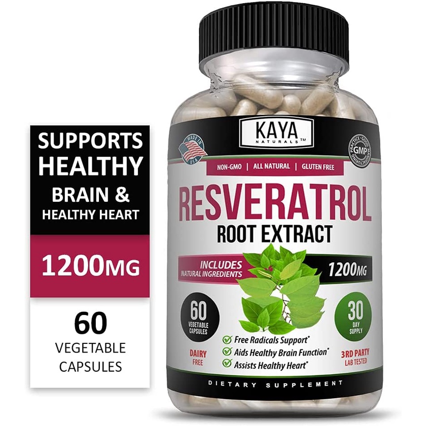 ถูกและดี Resveratrol Anti Aging Supplement Antioxidants with Brain