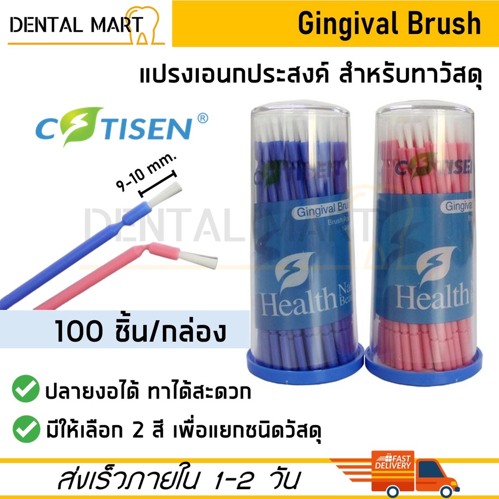 cotisen-dental-gingival-brush-พู่กันทาฟลูออไรด์วานิช-แปรงเอนกประสงค์-ทาวัสดุทันตกรรม-applicator-brush-fluoride-varnish