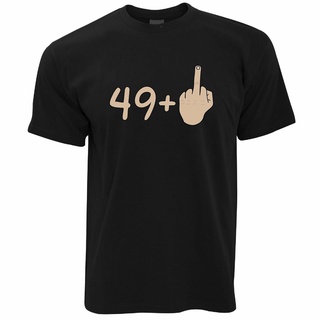 เสื้อยืดผ้าฝ้ายพิมพ์ลาย 50th เสื้อยืดลําลอง แขนสั้น พิมพ์ลาย 49 Plus 1 Gesture Rude Middle Finger Age Joke 2022 อเนกประส
