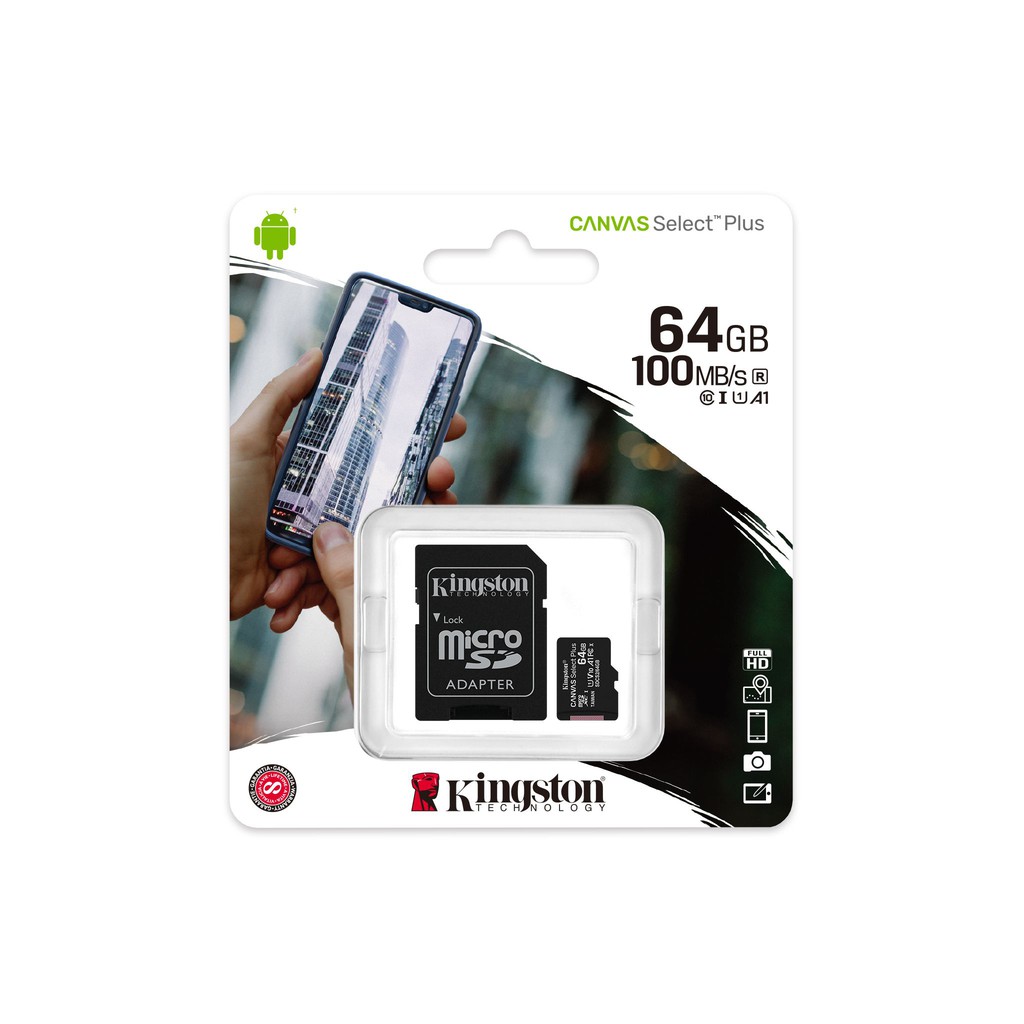 kingston-micro-sd-card-64-gb-calss10-with-adapter-แท้-100