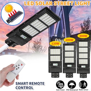 ไฟ โซล่าเซลล์ Solar Light LED 120W 200W 300W  แสงสีขาว โคมไฟสปอร์ตไลท์ รุ่นใหม่พลังงานแสงอาทิตย์